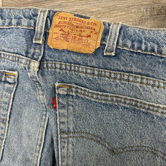 Vintage Levis 505 Red Tab Blue Mens 36x30 Straight Denim Jeans 90s USA MADE - Picture 5 of 12